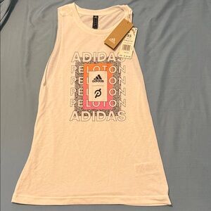 Peloton x Adidas Women's White Muscle Tee with Graphic